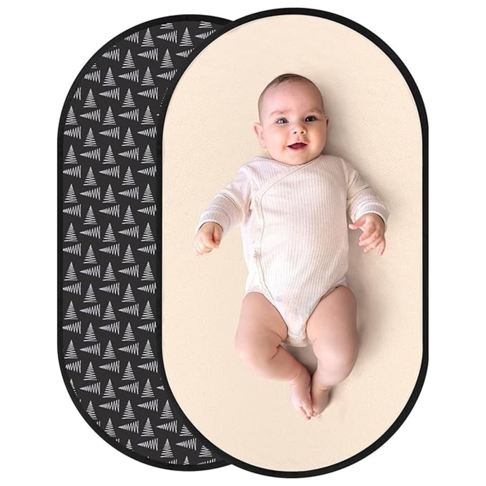 Portable Diaper Changing Pad - Black and Cream